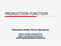 PRODUCTION FUNCTION