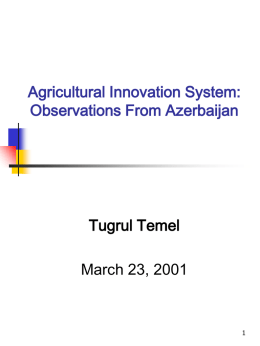 Agricultural Innovation Systems - ECOREC is an economic research