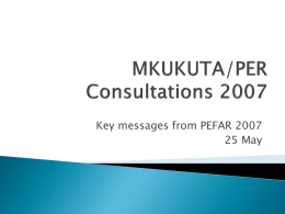 MKUKUTA/PER Consultations 2007