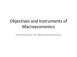 Objectives and Instruments of Macroeconomics