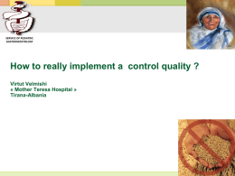 How to really implement a control quality? Virtut Velmishi
