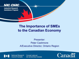 The Importance of SMEs to Canada