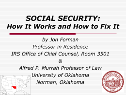 SOCIAL SECURITY - University of Oklahoma