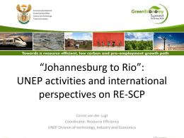 SA Green Economy Summit UNEP SCP Presentatio