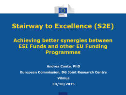 (S2E) Achieving better synergies between ESI Funds and other EU