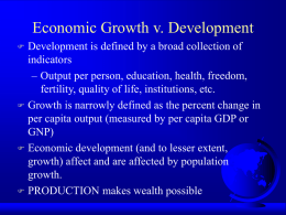 Growth and GNP or GDP