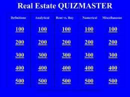 Real Estate Jeopardy - OnCourse Publishing