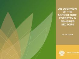 An Overview of Agriculture, Forestry & Fisheries Sectors