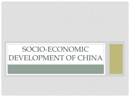 Socio-Economis Development of China