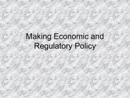Making Economic and Regulatory Policy