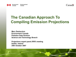 Emission projections - Canadian approach