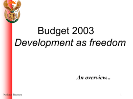 Overview of 2003 Budget