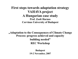 meeting the challenges of adaptation - VAHAVA project