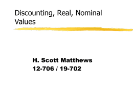 Discounting, Real/Nominal Values