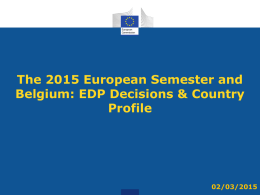 Commission Services` Country Report on Belgium 2015