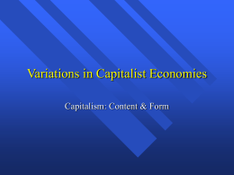 Variations in Capitalist Economies