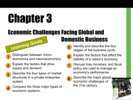 Chapter 3 - Economic Challenges Facing Global and Domestic