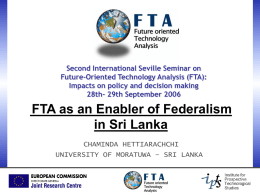 29th September 2006 FTA as an Enabler of Federalism in Sri Lanka