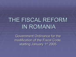 the fiscal reform in romania