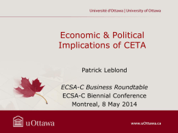 Economics Implications of CETA