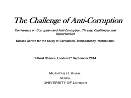 Mushtaq Khan - The challenge of anti-corruption