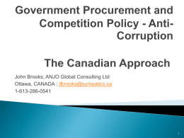 Government Procurement and Competition Policy - Anti