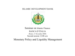 Seminar on Islamic Finance Monetary Policy and