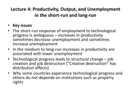 Lecture 4: Productivity, Output, and Unemployment in the Short Run