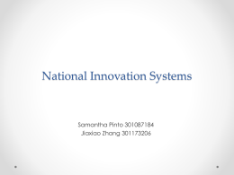 Reflection Paper on National Innovation System