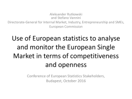 Use of European statistics to analyse and monitor the European