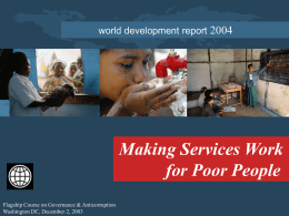 Making Services Work for the Poor People