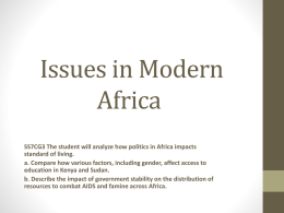 Issues in Modern Africa
