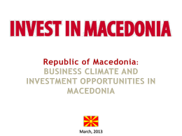 Republic of Macedonia - Budapest International Business