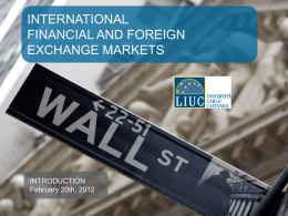 International financial and foreign exchange markets LIUC