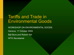 Tariffs and Trade in Environmental Goods