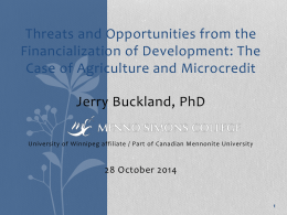 Jerry Buckland - McGill University