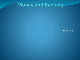 ` ` ` Money and Banking - E-SGH