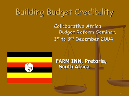 Building budget credibility Session 1