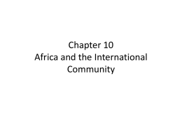 Africa and the International Community