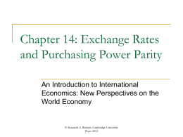 Exchange Rates and Purchasing Power Parity.