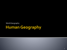 Human Geography: Culture