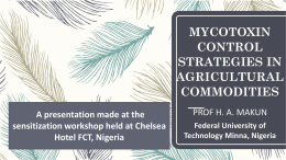 MYCOTOXIN CONTROL STRATEGIES IN AGRICULTURAL