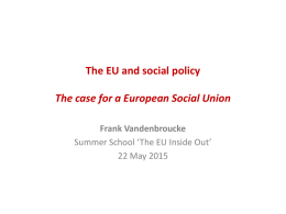 The case for a European Social Union