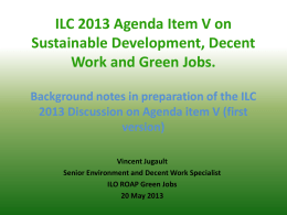 ILC 2012_ROAP report presentation_ENG - Green Jobs