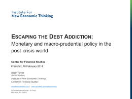 Escaping the Debt Addiction - Center for Financial Studies