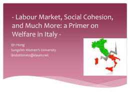 Labour movement, social cohesion, welfare in Italy
