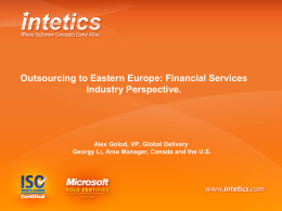 Outsourcing to Eastern Europe: Financial Services