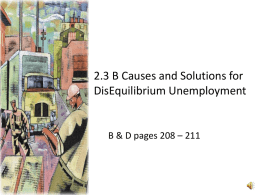 2.3II B Causes and Solutions for DisEquilibrium Unemployment N