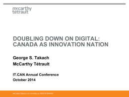 canada as innovation nation - Canadian IT Law Association