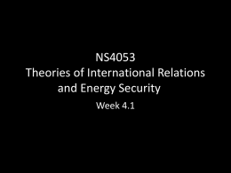 NS4053 Social and Policy approaches to Energy Security